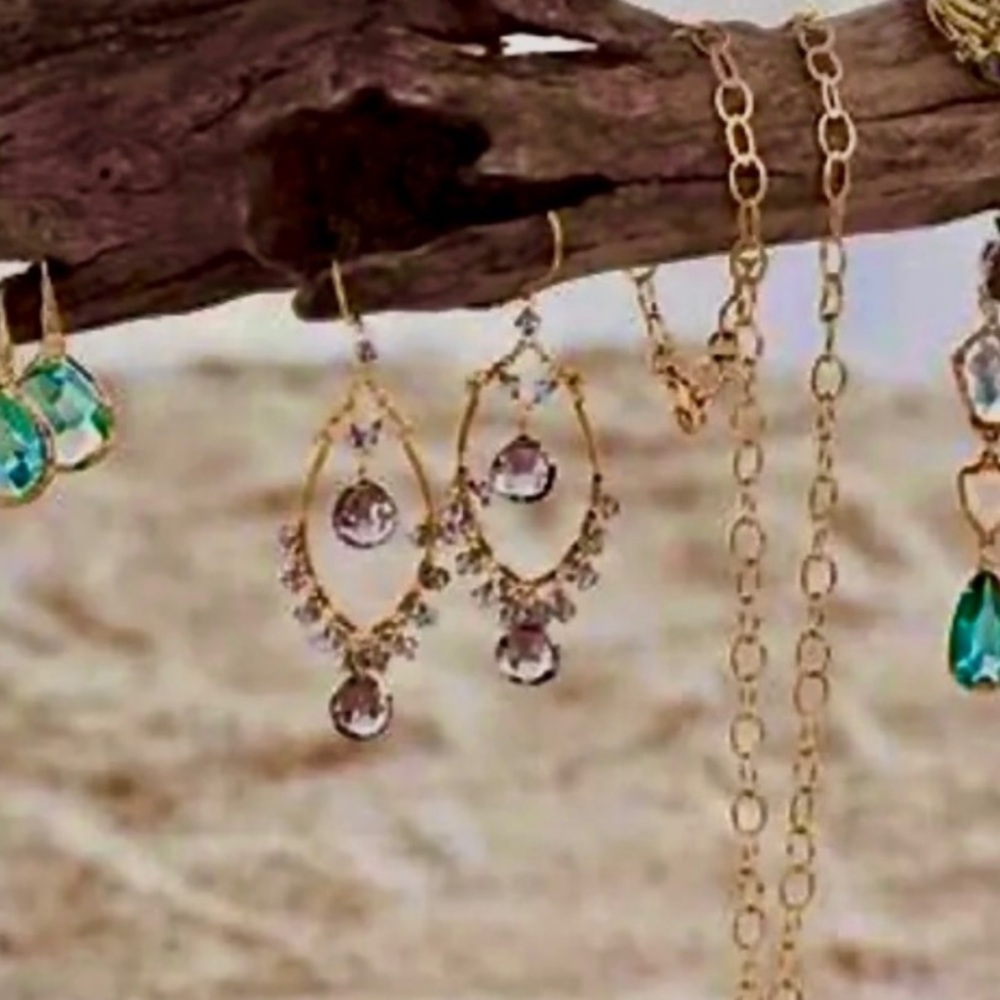 :: Stella & Dot | Rare! Champagne Topaz Elegance Chandelier Earrings - Picture 5 of 5